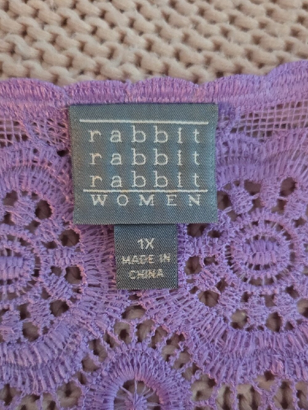 Rabbit Rabbit Rabbit Lavender Crochet Lace Top - Picture 2 of 5